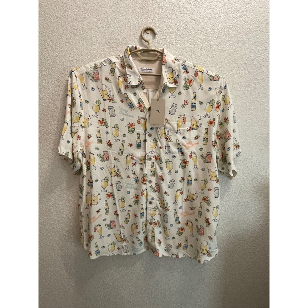 Tommy Bahama Veracruz Cay Mens Tommy Brewhana Beer Tropical Camp Shirt NWT